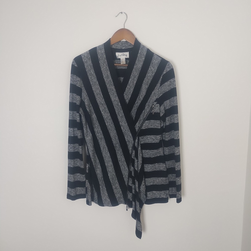 Joseph Ribkoff Asymmetric Faux Zip Pullover Sweater Women's 12 Timeless Edgy